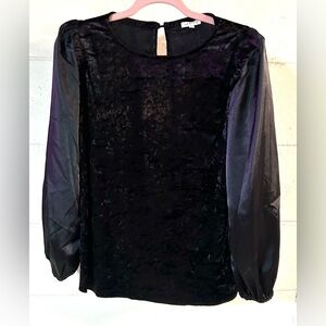 Jodifl Mixed Fabric Velvet Whimsigoth Fairy‎ Grunge Minimalist Top